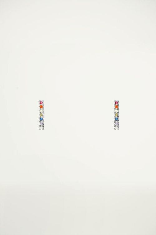 Studs staafje multikleur strass, strass steentjes