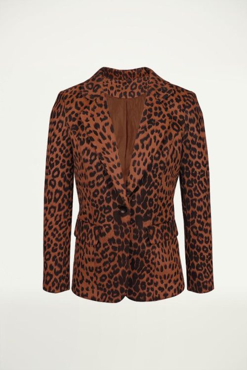 Suedine Blazer Luipaardprint Rood, Blazers