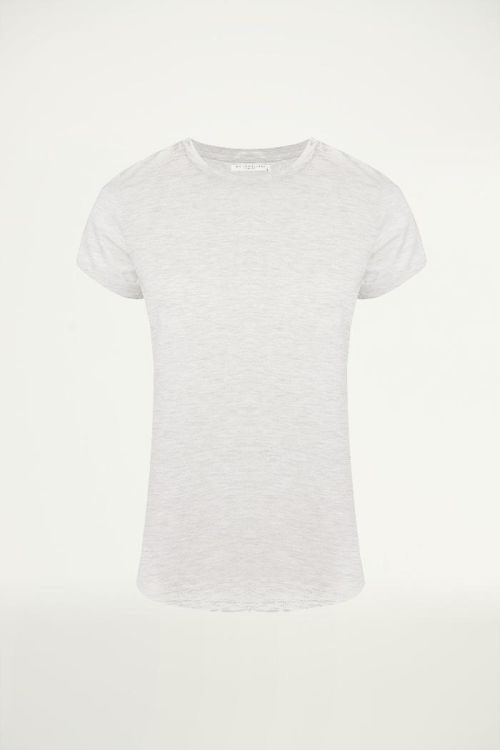 T-shirt quote licht grijs paars, tops