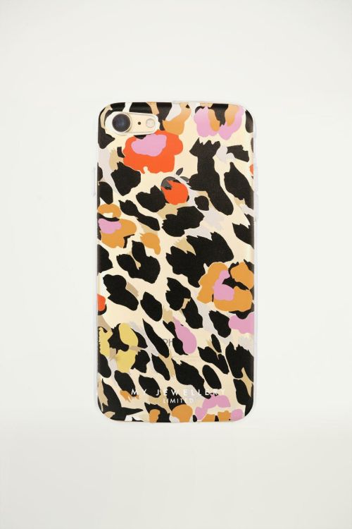 Telefoonhoesje zwart luipaardprint, softcase