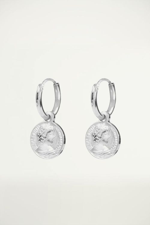 Vintage oorringen met munt, oorbellen gulden