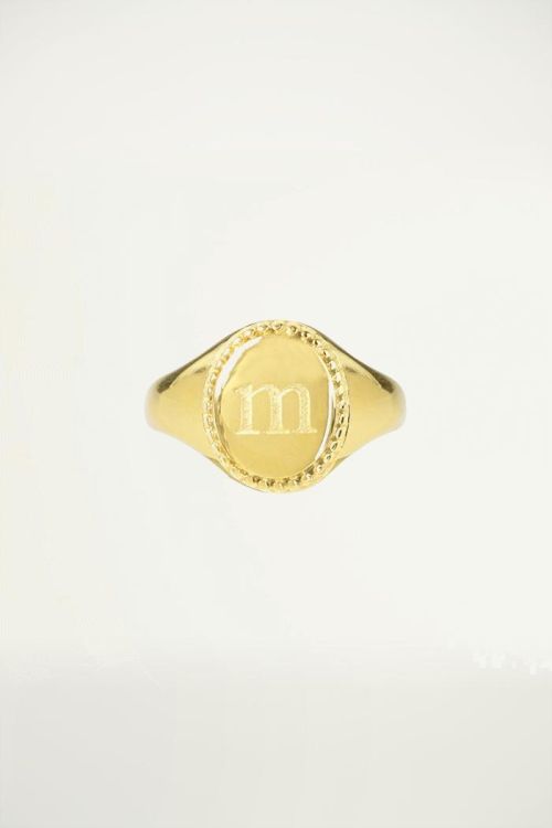 Zegelring initial letter goud, ringen