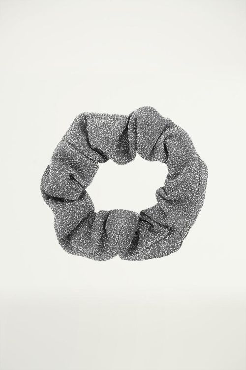 Zilver glitter scrunchie
