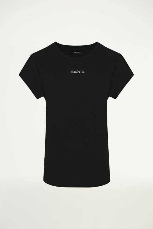 Zwart Boyfriend Shirt Ciao Bella, zwart t-shirt