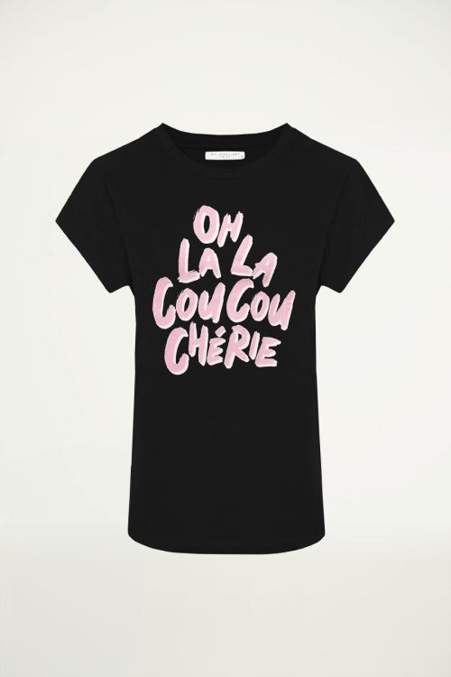 Zwart boyfriend shirt oh la la, oversized t-shirt | My Jewellery
