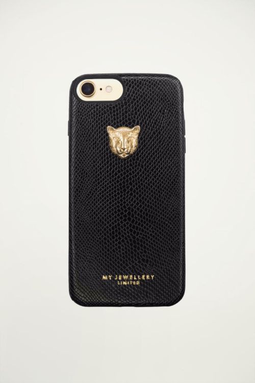 Zwart telefoonhoesje luipaard, zwart telefoonhoesje