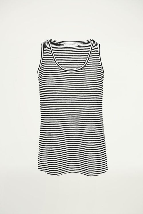 Zwarte gestreepte tank top, gestreepte top
