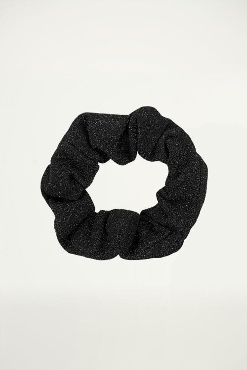 Zwarte glitter scrunchie, haaraccessoire