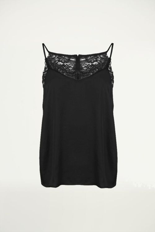 Zwarte kanten top, Kanten top, Tops