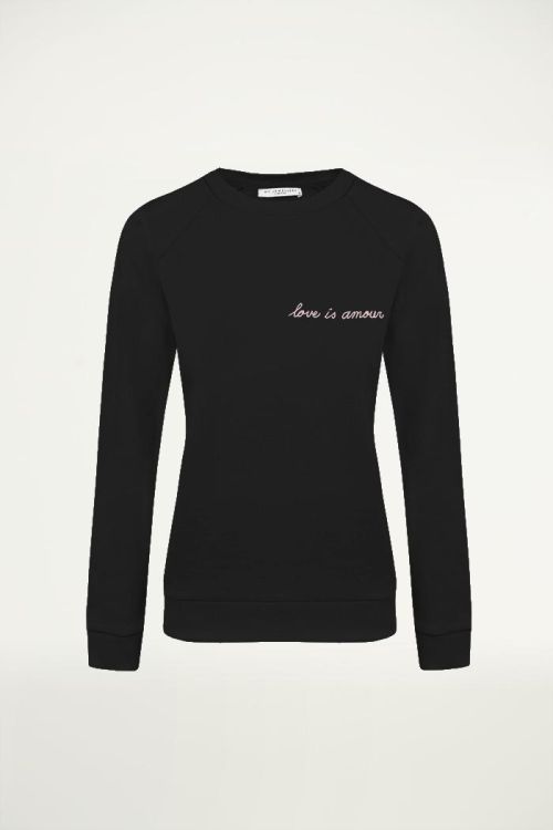 Zwarte trui met tekst, oversized trui