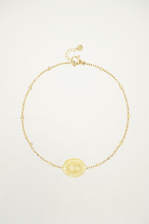 Bedelarmbandje rond met roosjesprint, armband My Jewellery
