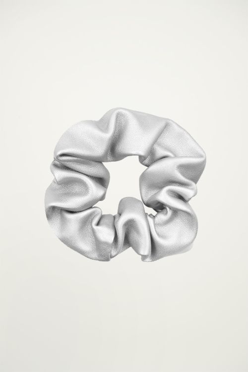 Scrunchie Leerlook Zilver, Scrunchies