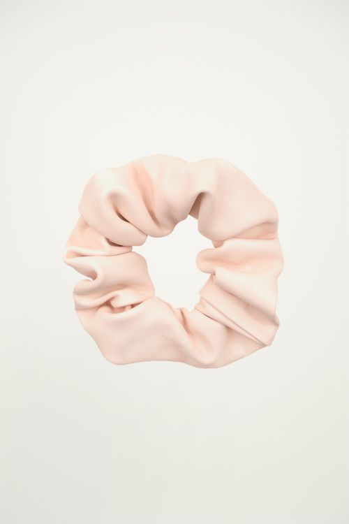 Scrunchie Leerlook Lichtroze, Scrunchies