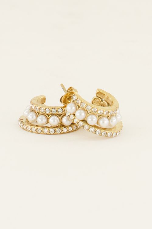 Oorringen met parels & transparante stenen | My Jewellery