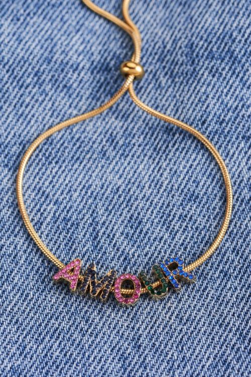 Armband met gekleurde amour bedels | My Jewellery