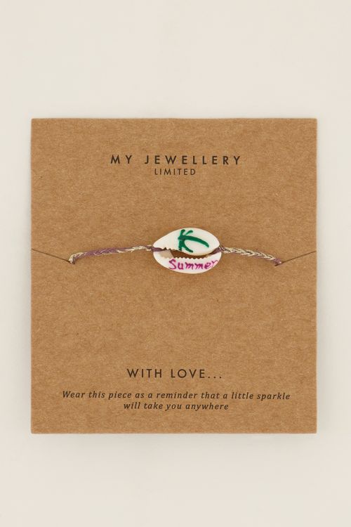 Armband met schelp & love tekst | My Jewellery