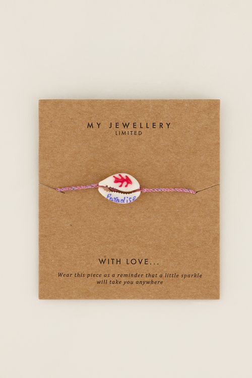 Armband met schelp & paradise tekst | My Jewellery