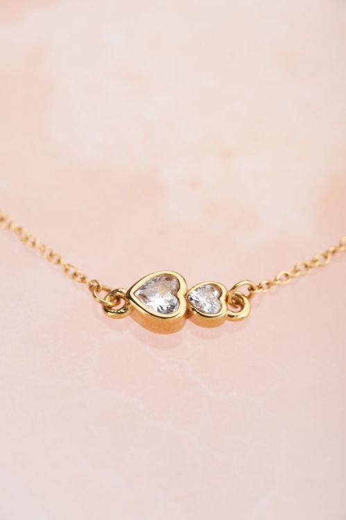Armband dubbel strass hartje | My Jewellery