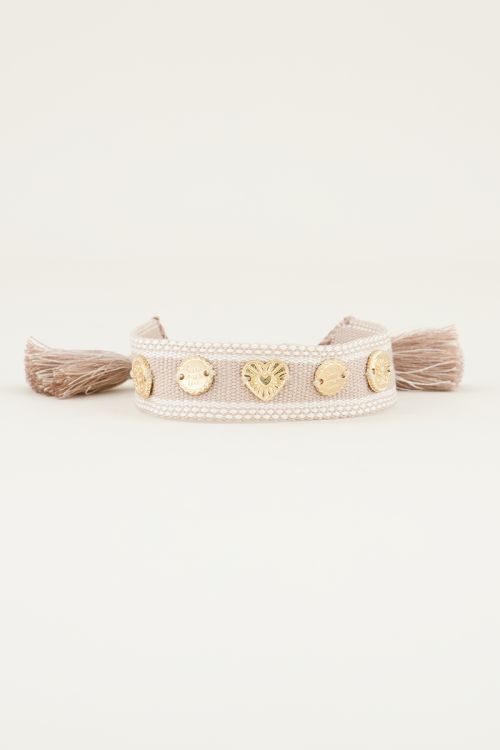 Beige bohemian armband met bedeltjes | Bohemian armbanden My jewellery