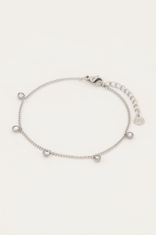 Armbandje vijfstrass steentjes - 1500 Silver main image 1