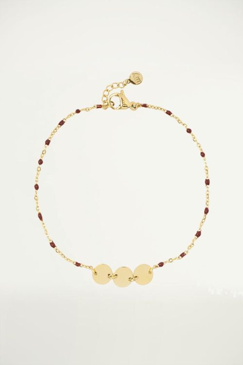 armbandje rode kraaltjes met muntjes