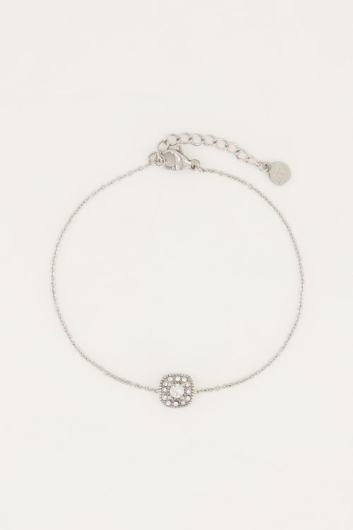 Armbandje vierkant strass