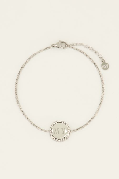 Atelier armband met ronde strass bedel | My Jewellery