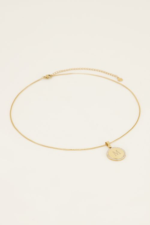 Atelier korte ketting met ronde strass bedel | My Jewellery