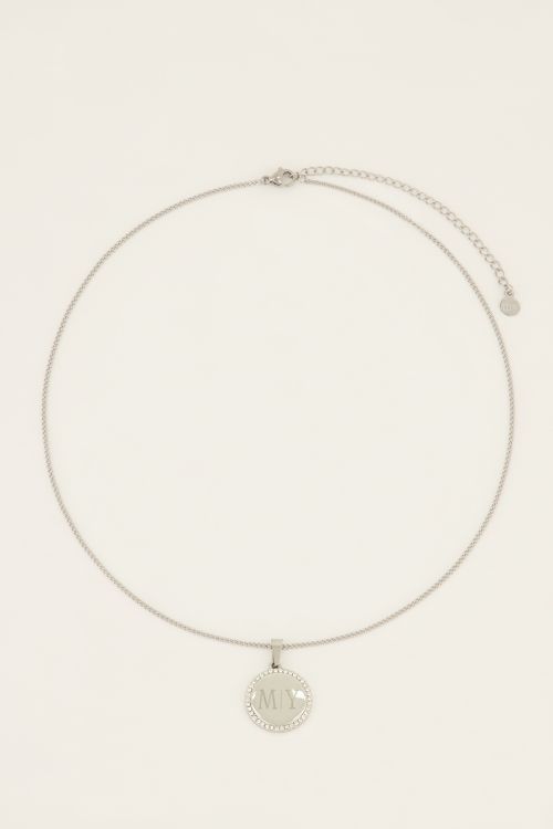 Atelier korte ketting met ronde strass bedel | My Jewellery