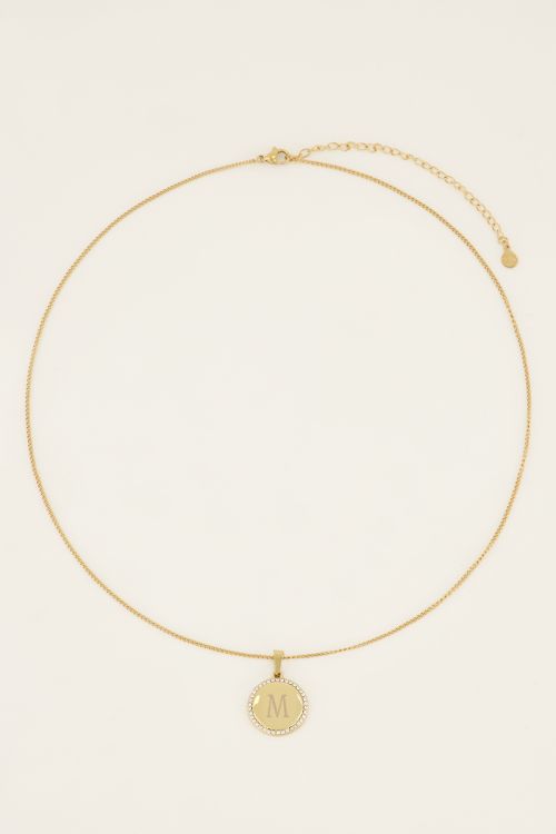 Atelier lange ketting met ronde strass bedel | My Jewellery