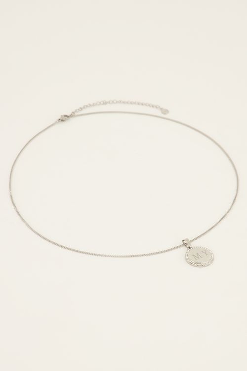 Atelier lange ketting met ronde strass bedel | My Jewellery