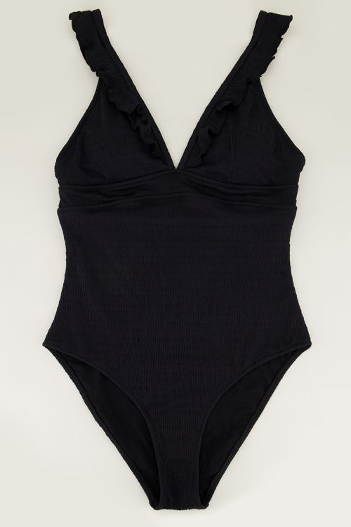 Zwart badpak met frills