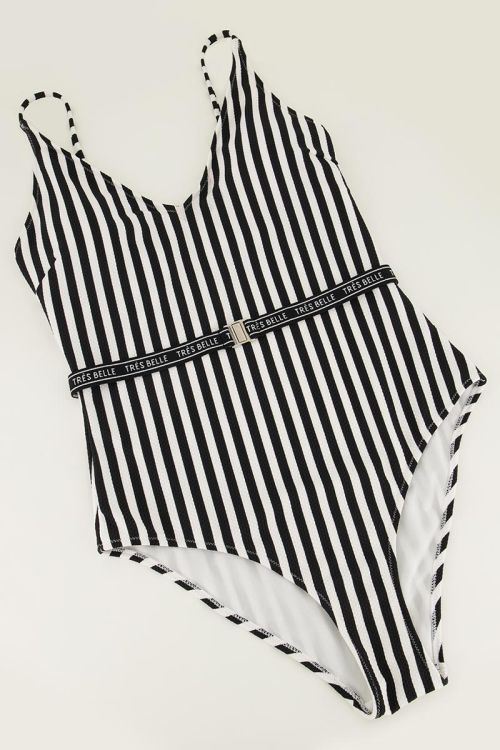 Maillot de bain à rayures noires et blanches