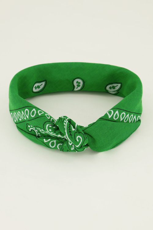 Dunkelgrüner Schal mit Bandana Print