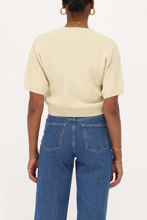 Beige bouclé top short sleeves | My Jewellery