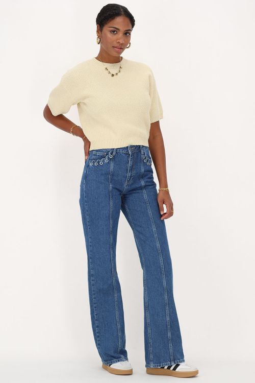 Beige bouclé top short sleeves | My Jewellery
