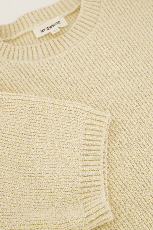 Beige bouclé top short sleeves | My Jewellery