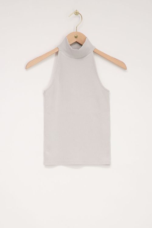 Beige halter top with rib texture | My Jewellery