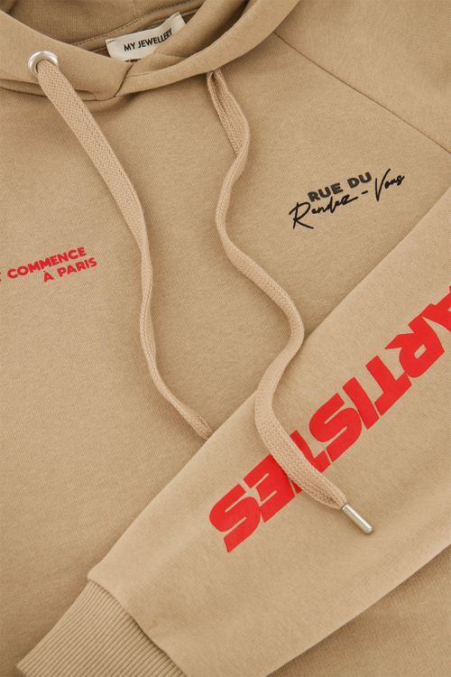 Beige hoodie "Le club des artistes" | My Jewellery