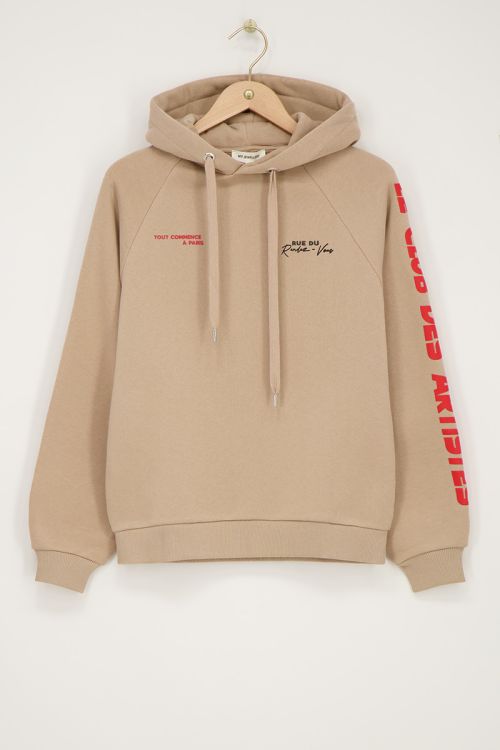 Beige hoodie "Le club des artistes" | My Jewellery