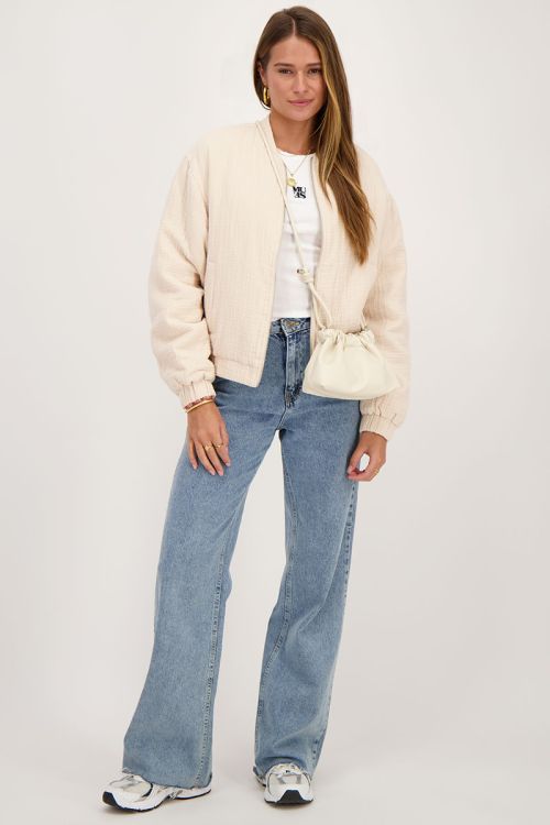 Beige muslin bomber | My Jewellery