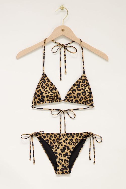 ongeduldig ik heb dorst Goedkeuring Beige triangel bikini set met panterprint | My Jewellery