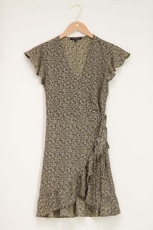 Beige overslagjurkje met luipaard print | My Jewellery