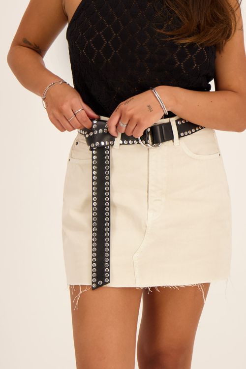 Brede riem met zilverkleurige studs | My Jewellery
