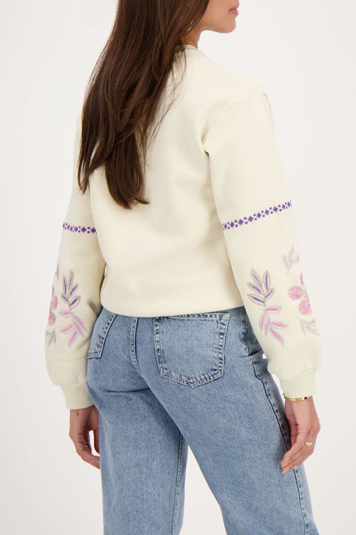 Beige sweatshirt with embroidery | My Jewellery