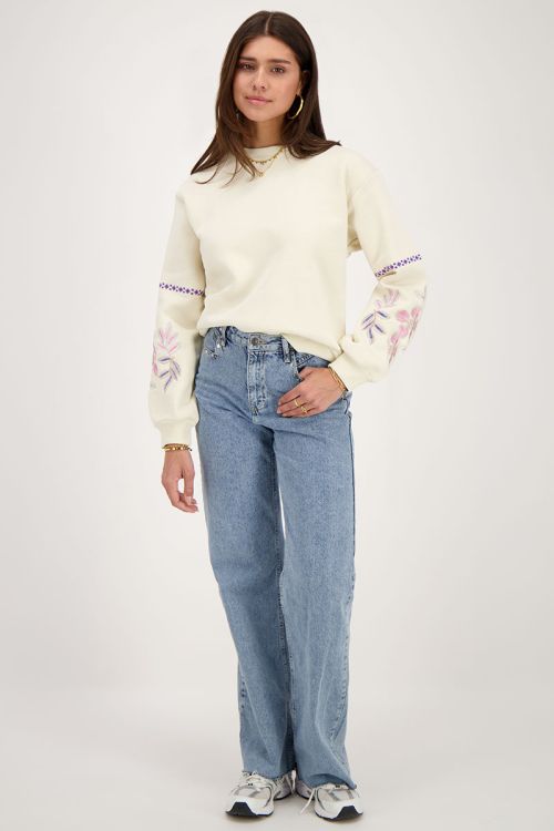 Beige sweatshirt with embroidery | My Jewellery