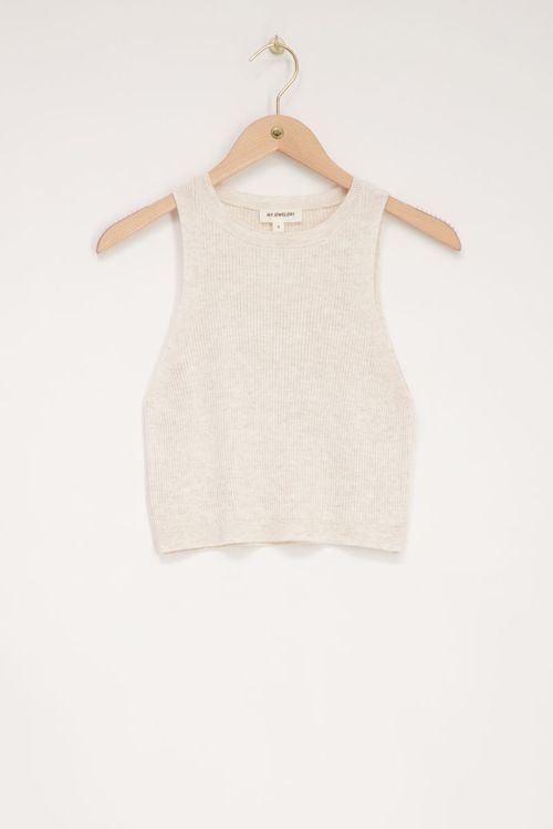 Beige tank top with rib