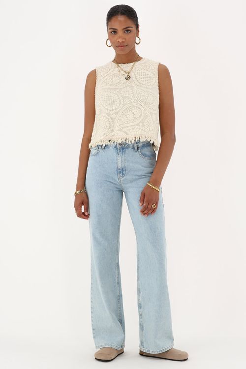 Beige top with embroidery | My Jewellery