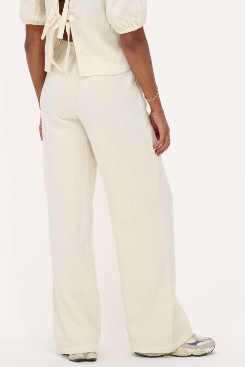 Beige trousers with elastic band & bow tie | My Jewellery