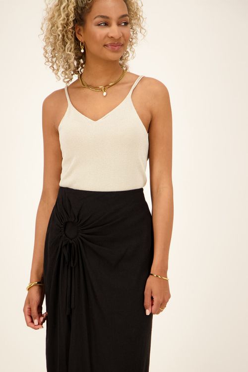 Beige V-hals top | My Jewellery